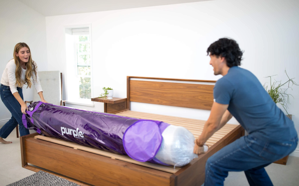 purple hybrid mattress unboxing