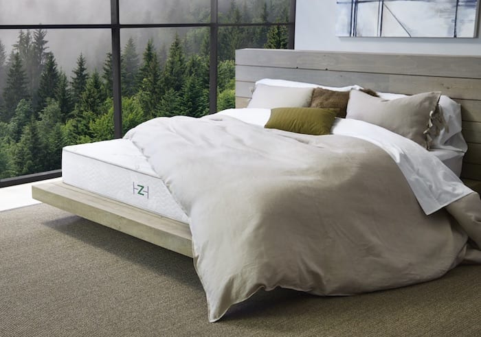 Zenhaven Latex mattress in a bedroom with a view.
